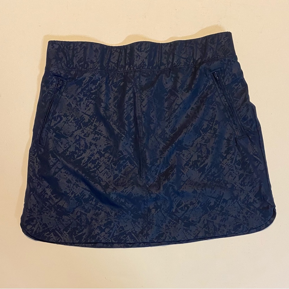 NWOT Orvis Embossed Skort Womens Blue Pull On Printed Travel Shorts Skirt